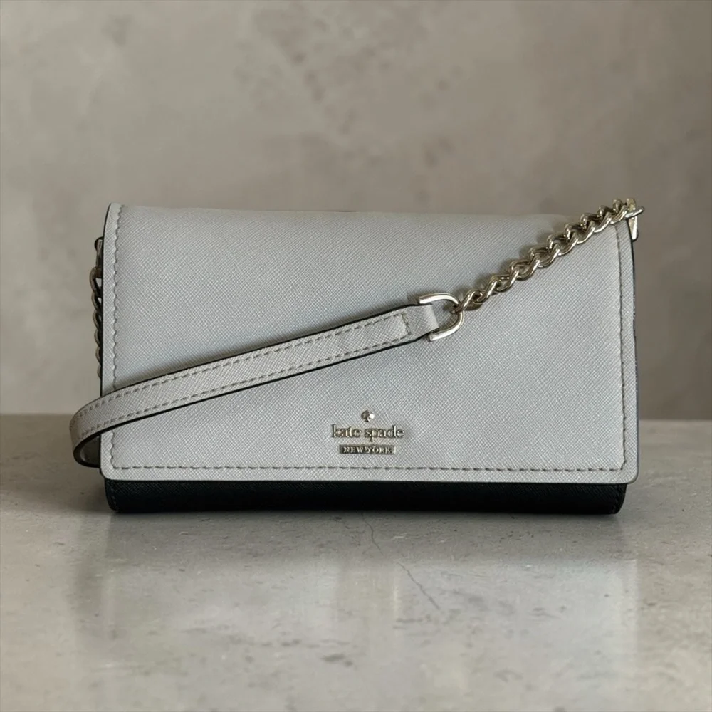 Kate Spade Cameron Street Corin Two-Tone Cream and Black Chain Crossbody Bag - Picture 7 of 12